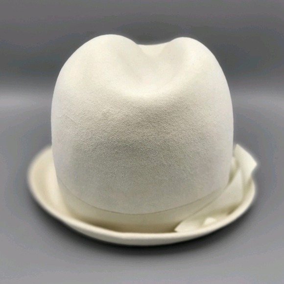 Evelyn Varon Exclusive White Genuine Fur Felt Hat 22 Merrimac Union Made w/ Box - Picture 4 of 12